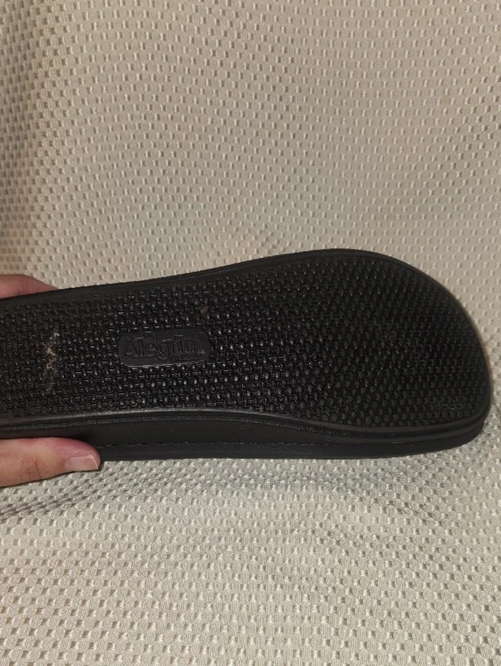 Alegria Black Textured Mary Jane Flats